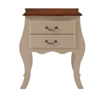 Cômoda Bombê Média De Madeira Com 2 Gavetas - Amêndoa Com Tampo Imbuia Glazer - 3