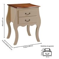 Cômoda Bombê Média De Madeira Com 2 Gavetas - Amêndoa Com Tampo Imbuia Glazer - 4