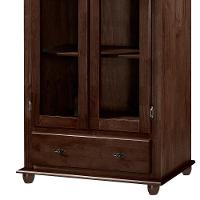 Cristaleira Rústica De Madeira Com 2 Portas, 3 Prateleiras, 1 Gaveta E Pés Torneados - Pinhão - 3