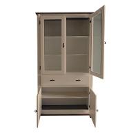 Cristaleira De Madeira 2 Portas 3 Prateleiras 1 Gaveta Pés Torneados - Amêndoa Laca Com Tampo E Base Imbuia Glazer - 5