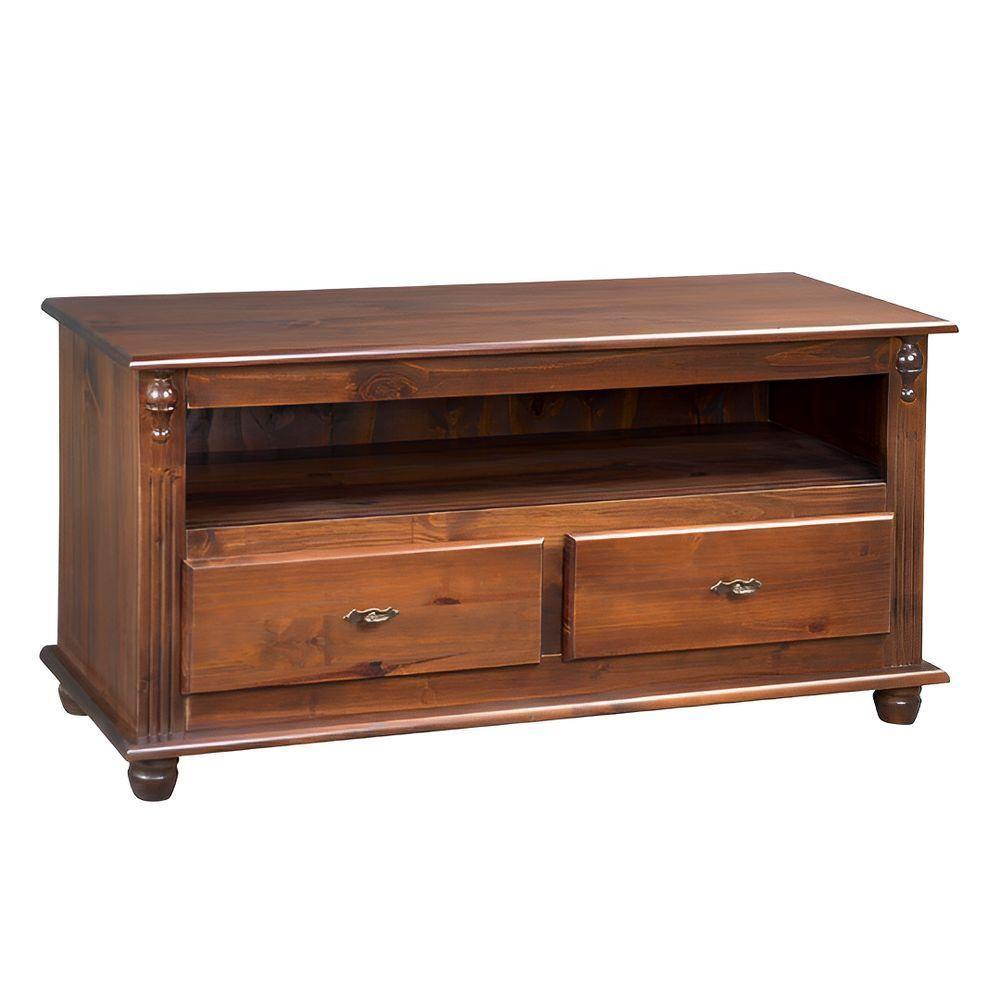 Rack Para Tv 45 Polegadas 2 Gavetas Nicho Pés Torneados - Imbuia Glazer - 2