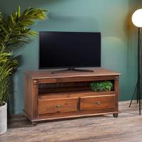 Rack Para Tv 45 Polegadas 2 Gavetas Nicho Pés Torneados - Imbuia Glazer - 1