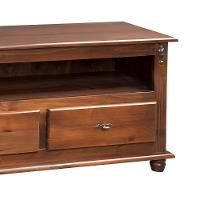 Rack Para Tv 45 Polegadas 2 Gavetas Nicho Pés Torneados - Imbuia Glazer - 3