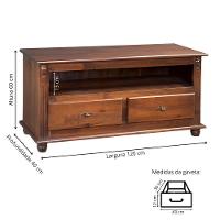 Rack Para Tv 45 Polegadas 2 Gavetas Nicho Pés Torneados - Imbuia Glazer - 4