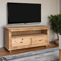 Rack Para Tv 45 Polegadas 2 Gavetas Nicho Pés Torneados - Cera (madeira Bruta) - 2