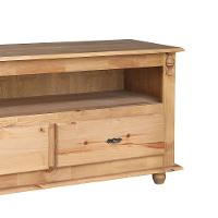 Rack Para Tv 45 Polegadas 2 Gavetas Nicho Pés Torneados - Cera (madeira Bruta) - 3