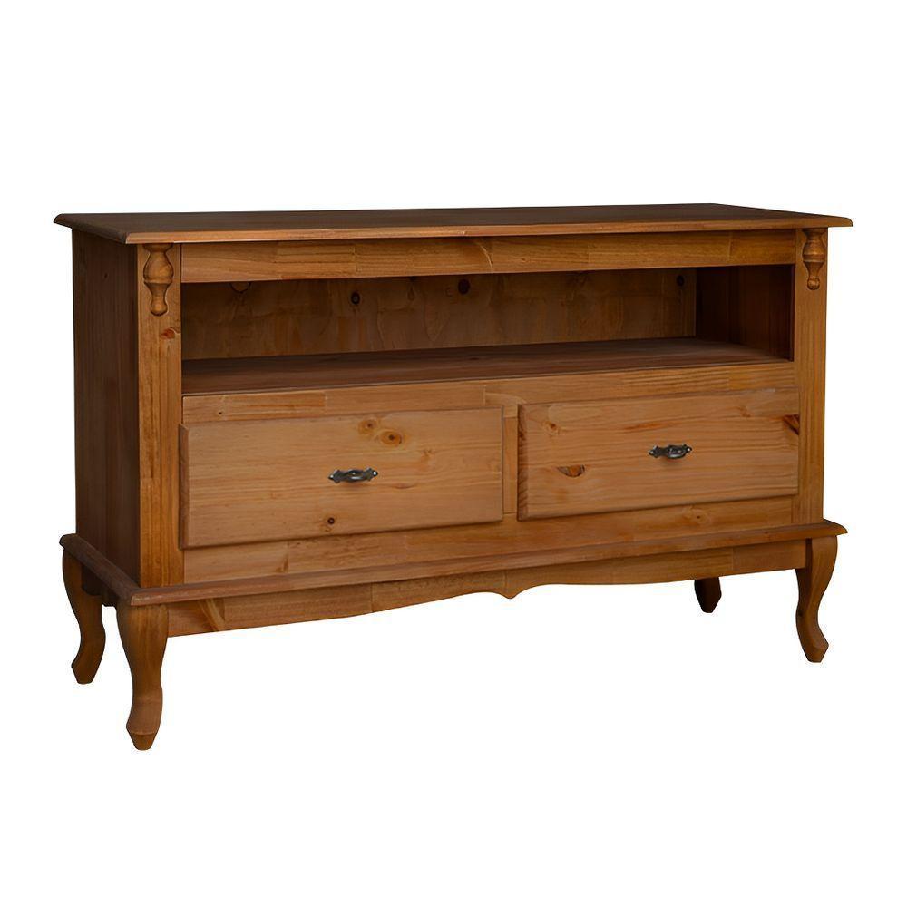 Rack Para Tv 45 Polegadas 2 Gavetas Nicho E Pés Luiz Xv - Imbuia Glazer - 2