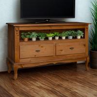 Rack Para Tv 45 Polegadas 2 Gavetas Nicho E Pés Luiz Xv - Imbuia Glazer - 1