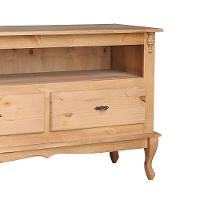 Rack Para Tv 45 Polegadas 2 Gavetas Nicho E Pés Luiz Xv - Cera (madeira Bruta) - 3