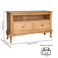 Rack Para Tv 45 Polegadas 2 Gavetas Nicho E Pés Luiz Xv - Cera (madeira Bruta) - 4