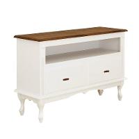 Rack Para Tv 45 Polegadas 2 Gavetas Nicho E Pés Luiz Xv - Branco Laca Com Tampo Imbuia Glazer - 1