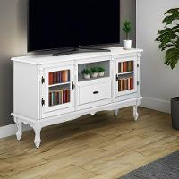 Rack Para Tv 2 Portas 1 Gaveta E Nicho Com Pés Luiz Xv - Branco Laca - 1