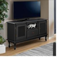 Rack Para Tv 2 Portas 1 Gaveta E Nicho Com Pés Luiz Xv - Preto Laca - 1