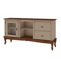 Rack Para Tv 2 Gavetas 1 Porta E Nicho - Amêndoa Laca Com Tampo E Base Imbuia Glazer - 2