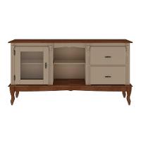 Rack Para Tv 2 Gavetas 1 Porta E Nicho - Amêndoa Laca Com Tampo E Base Imbuia Glazer - 3
