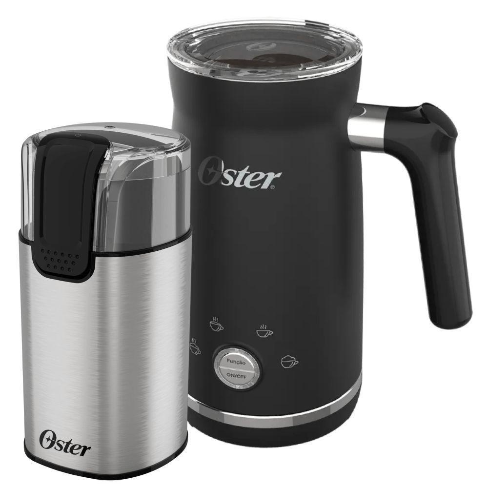 Kit Moedor de Café Elétrico Inox e Espumador de Leite Oster 220V - 1