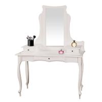 Penteadeira Com 3 Gavetas Pés Luiz Xv - Branco Laca - 1