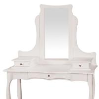 Penteadeira Com 3 Gavetas Pés Luiz Xv - Branco Laca - 3