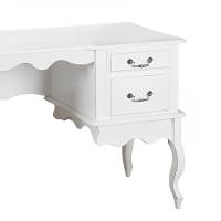Penteadeira Clássica Com 4 Gavetas Pés Luiz Xv - Branco Laca - 3
