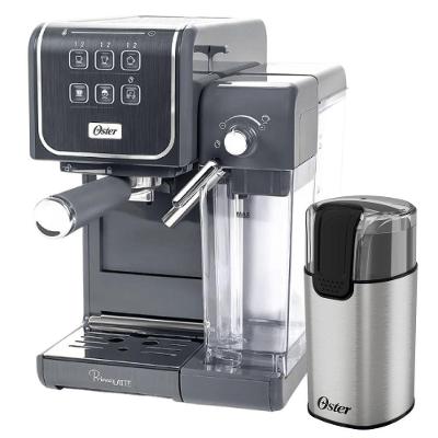 Kit Cafeteira PrimaLatte Touch e Moedor de Café Elétrico Oster 220V