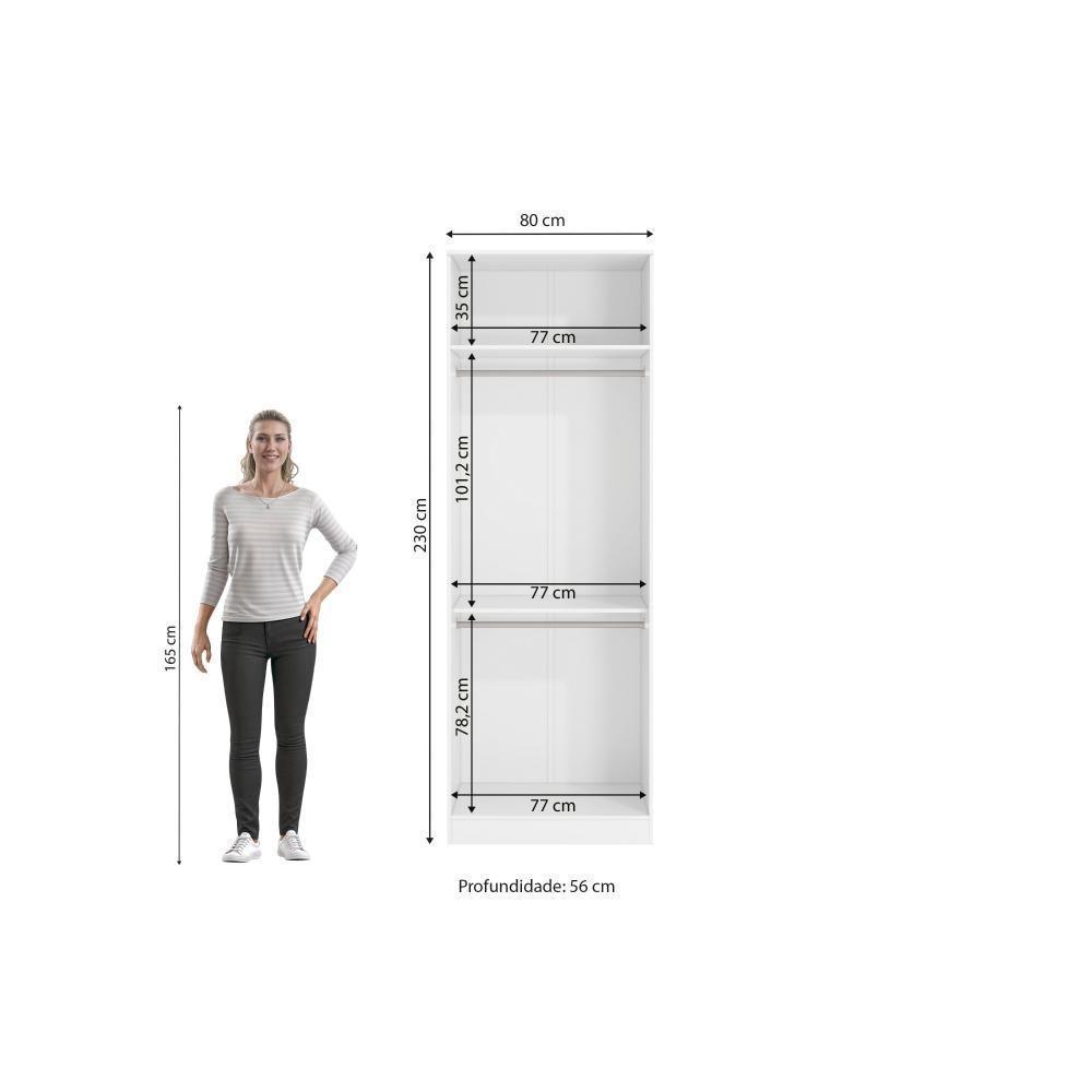 Guarda-roupas Sem Portas Closet 2 Cabideiros Kappesberg Adapt Branco 80cm - 2