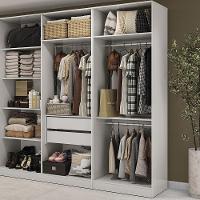 Guarda-roupas Sem Portas Closet 2 Cabideiros Kappesberg Adapt Branco 80cm