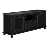 Rack Para Tv Com 2 Portas Gaveta E Nicho Pés Torneados - Preto Laca - 3