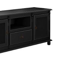 Rack Para Tv Com 2 Portas Gaveta E Nicho Pés Torneados - Preto Laca - 4