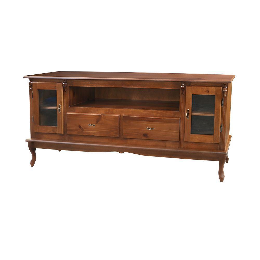 Rack Para Tv Com Pés Luiz Xv 2 Gavetas 2 Portas E Nicho - Imbuia Glazer - 2