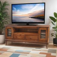 Rack Para Tv Com Pés Luiz Xv 2 Gavetas 2 Portas E Nicho - Imbuia Glazer - 1