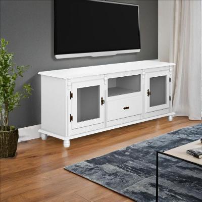 Rack Parat Tv Com 2 Portas Gaveta E Nicho Pés Torneados - Branco Laca