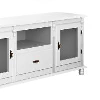 Rack Parat Tv Com 2 Portas Gaveta E Nicho Pés Torneados - Branco Laca - 3