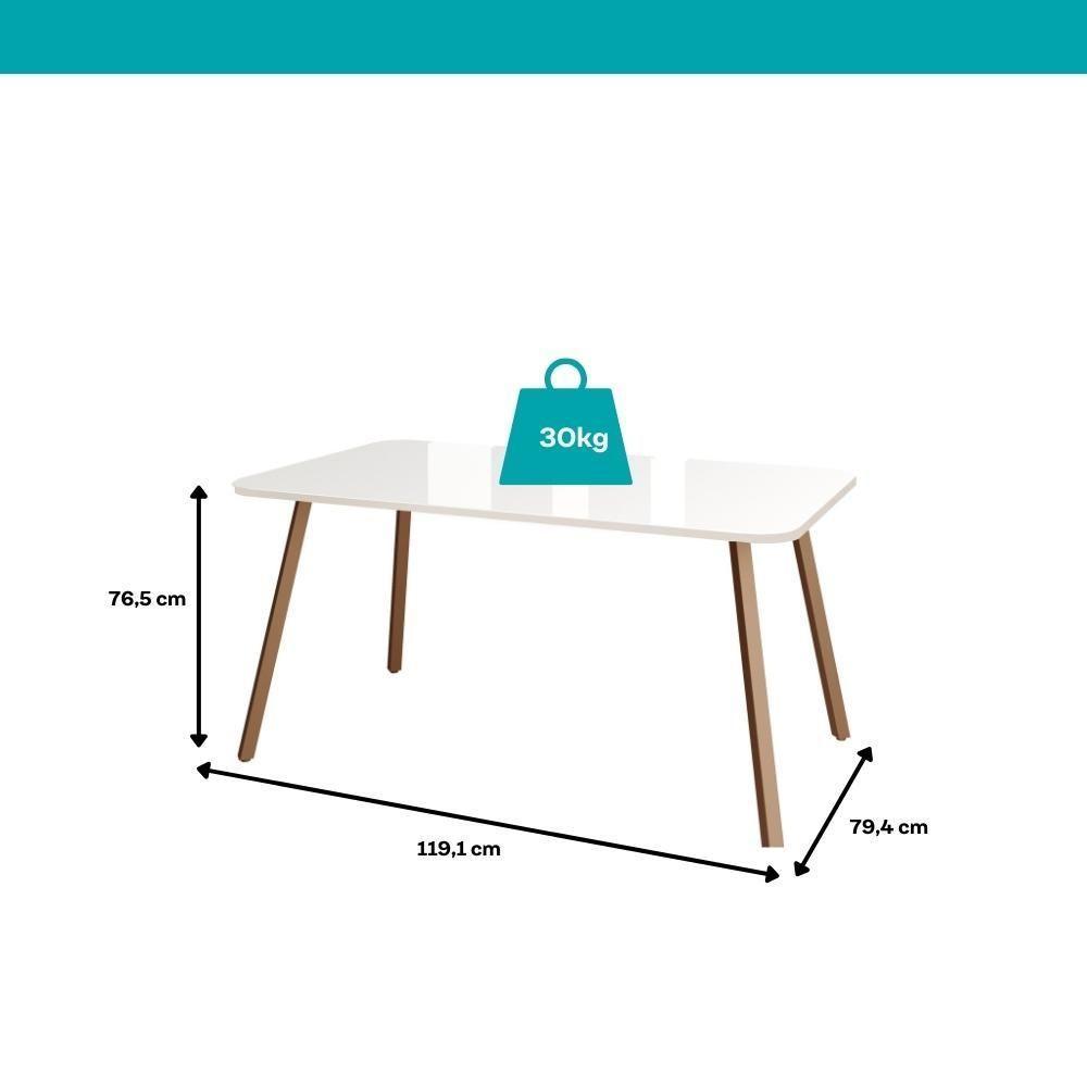 Conjunto Sala De Jantar 4 Cadeiras Dácia Carraro Gelo E Rosê - 4