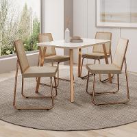 Conjunto Sala De Jantar 4 Cadeiras Dácia Carraro Gelo E Rosê - 1