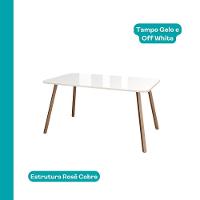 Conjunto Sala De Jantar 4 Cadeiras Dácia Carraro Gelo E Rosê - 3