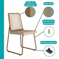 Conjunto Sala De Jantar 4 Cadeiras Dácia Carraro Gelo E Rosê - 7