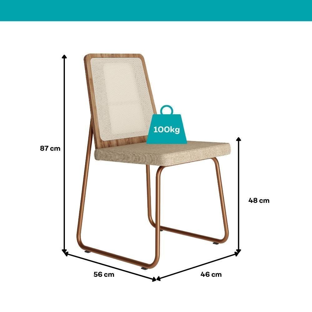 Conjunto Sala De Jantar 6 Cadeiras Catânia Carraro Petra E Rosê - 4