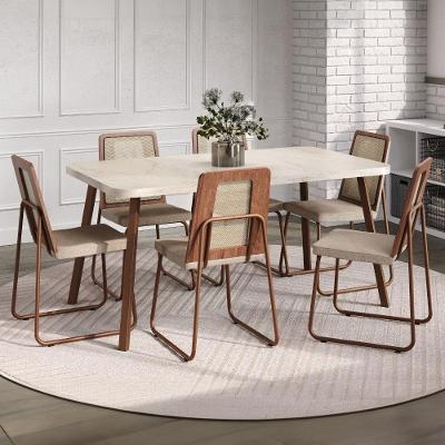Conjunto Sala De Jantar 6 Cadeiras Catânia Carraro Petra E Rosê
