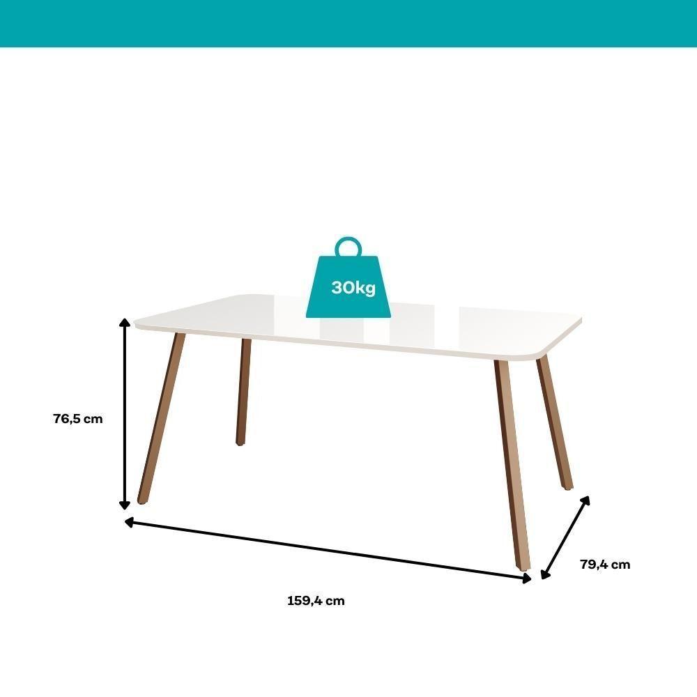 Conjunto Sala De Jantar 6 Cadeiras Sevilha Carraro Gelo E Rosê - 4