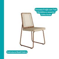 Conjunto Sala De Jantar 6 Cadeiras Sevilha Carraro Gelo E Rosê - 6