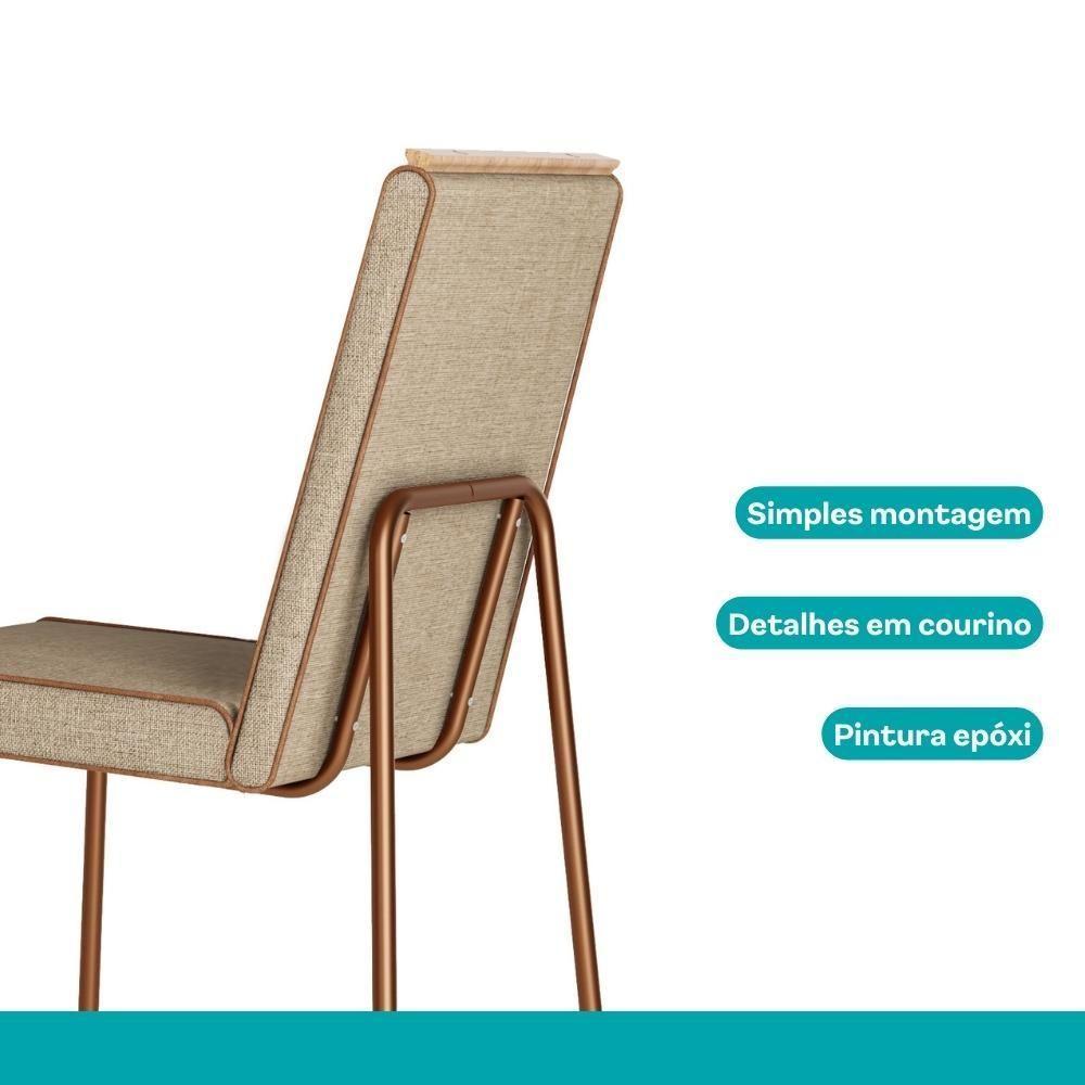 Conjunto Sala De Jantar 6 Cadeiras Cilícia Carraro Gelo E Rosê - 7