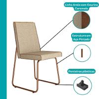 Conjunto Sala De Jantar 6 Cadeiras Cilícia Carraro Gelo E Rosê - 5