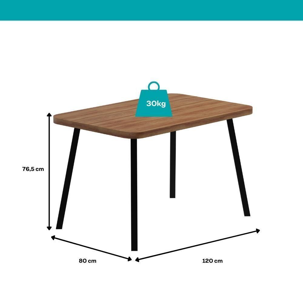 Conjunto Sala De Jantar 4 Cadeiras Monte Carlo Carraro Nogal E Preto - 4