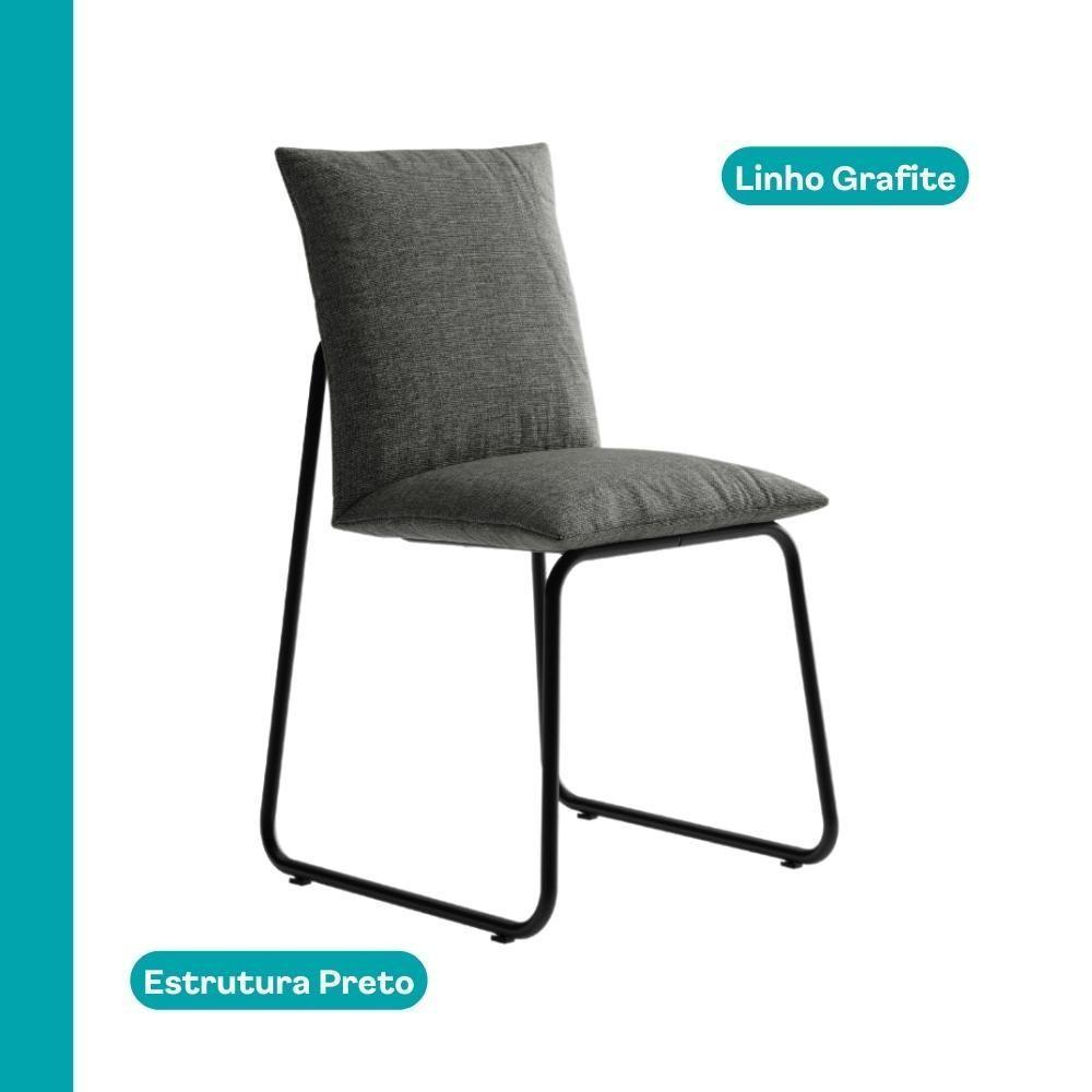 Conjunto Sala De Jantar 4 Cadeiras Monte Carlo Carraro Nogal E Preto - 6