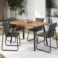 Conjunto Sala De Jantar 4 Cadeiras Monte Carlo Carraro Nogal E Preto - 1