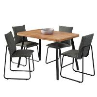 Conjunto Sala De Jantar 4 Cadeiras Monte Carlo Carraro Nogal E Preto - 2