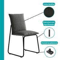 Conjunto Sala De Jantar 4 Cadeiras Monte Carlo Carraro Nogal E Preto - 7