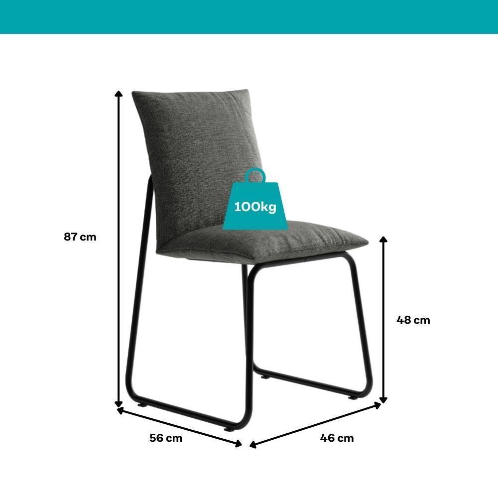 Conjunto Sala De Jantar 4 Cadeiras Bolzano Carraro Nogal E Preto - 8