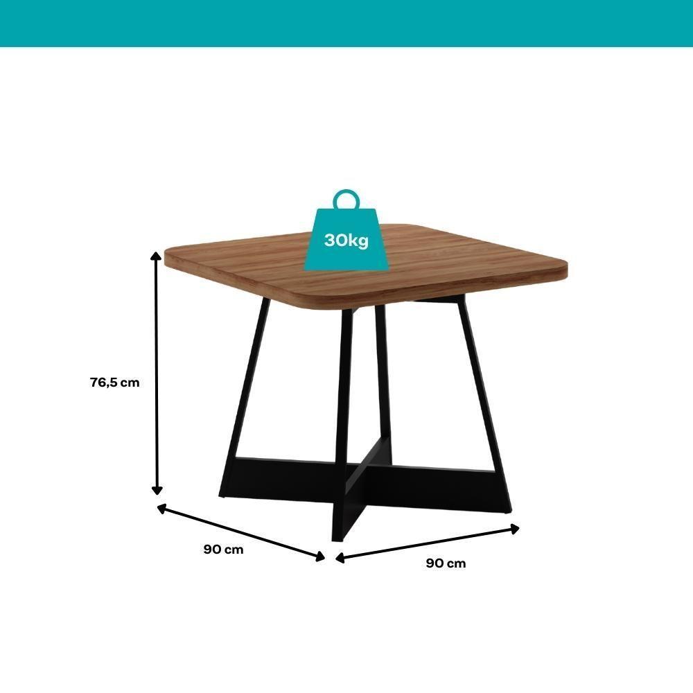Conjunto Sala De Jantar 4 Cadeiras Belluno Carraro Nogal E Preto - 4