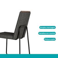 Conjunto Sala De Jantar 4 Cadeiras Belluno Carraro Nogal E Preto - 9